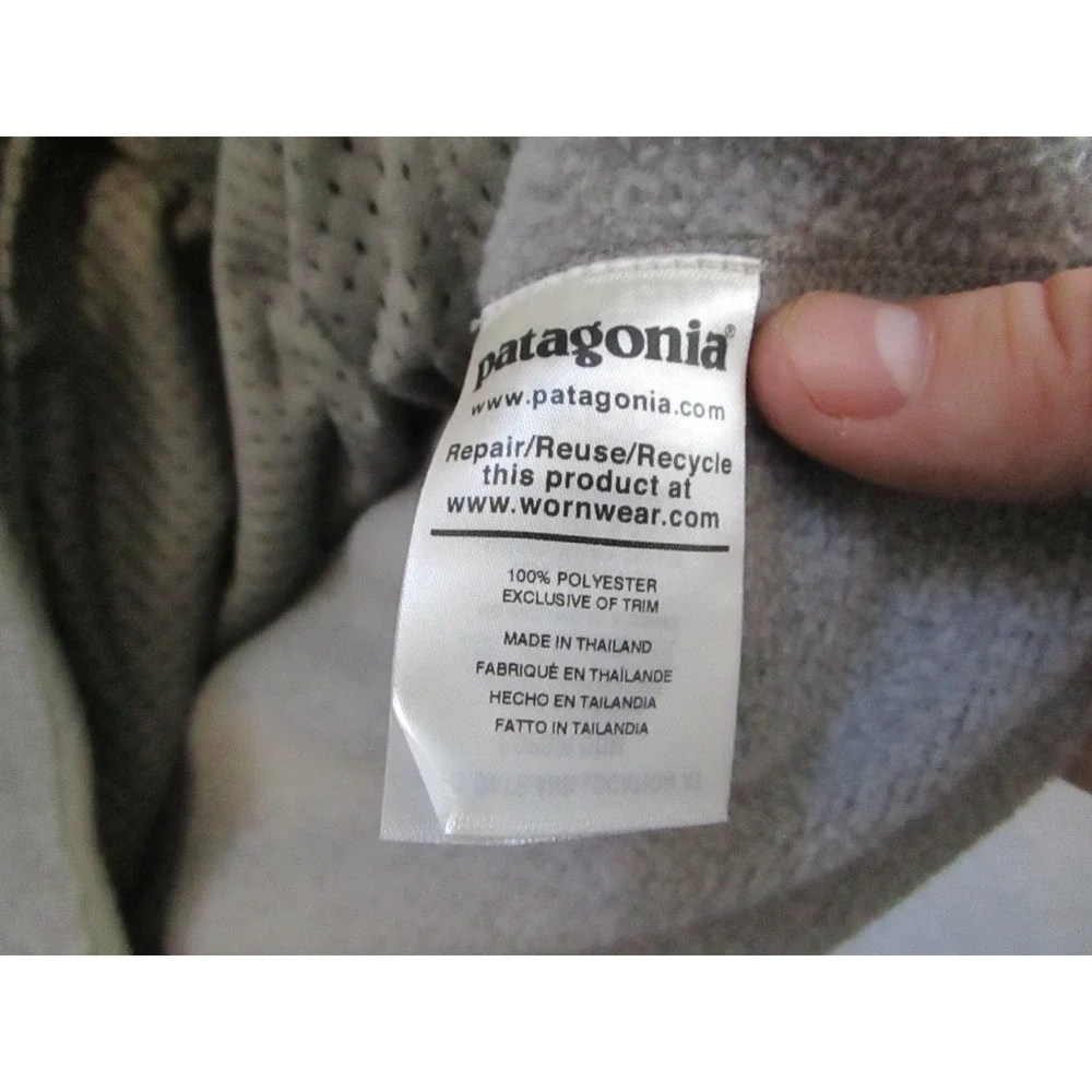 Patagonia Lightweight Better Sweater Mens Large‎ Gray Snap Neck Fleece Hiking